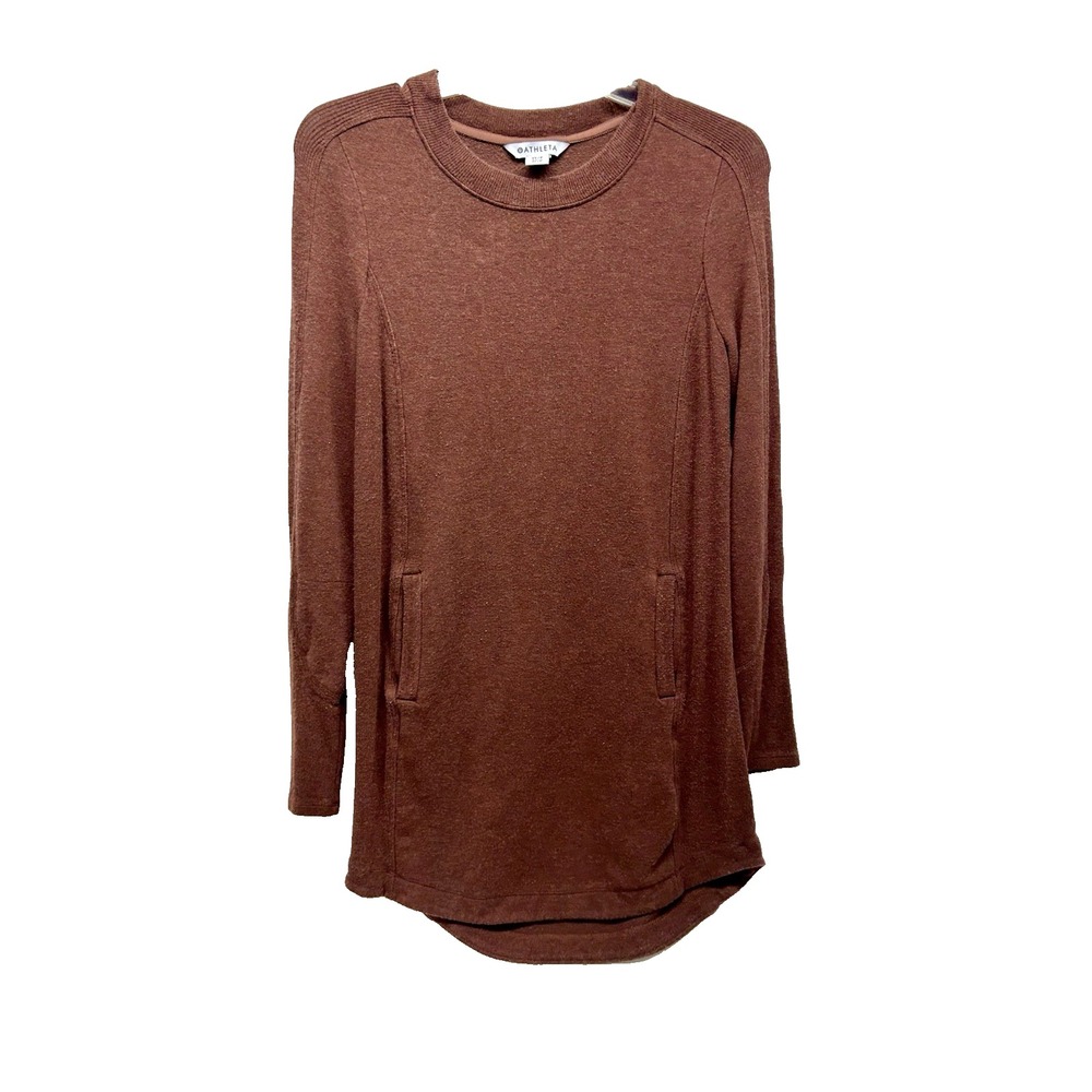 Athleta Women's Brown XS Balance Dress Modal Blend Sweater Sweat Shirt (H4)
